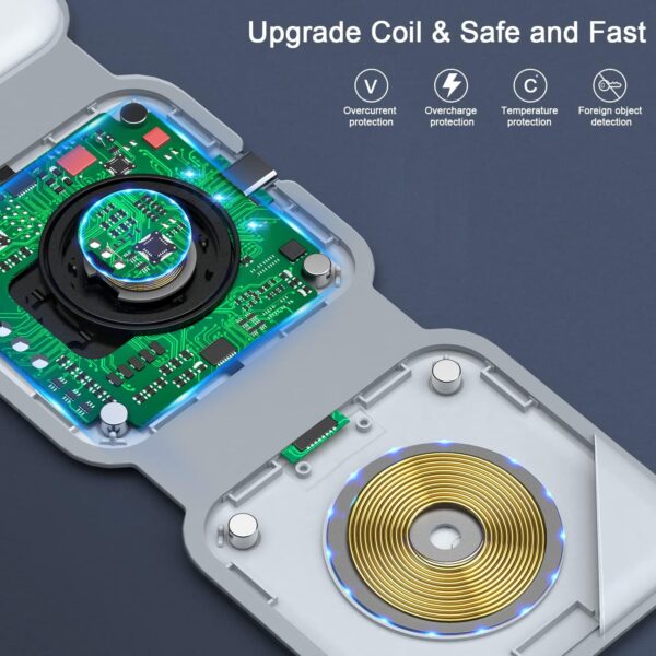 Wireless Charger 3 in 1,RTOPS Magnetic Travel Wireless Charg...