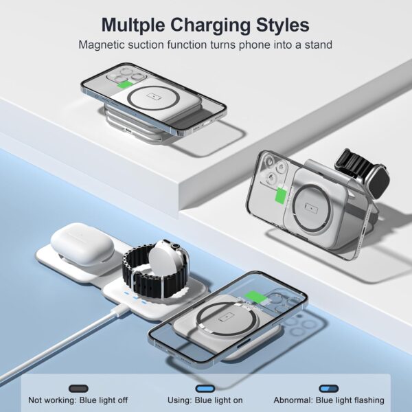 UCOMX 3 in 1 Charging Station for Multple Devices,Foldable 3...