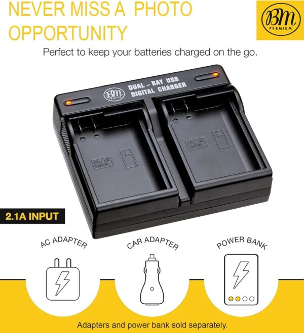 BM Premium 2 Pack of EN-EL15C High Capacity Batteries and Du...