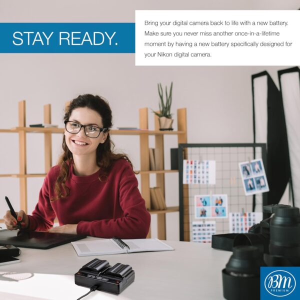 BM Premium 2 Pack of EN-EL15C High Capacity Batteries and Du...