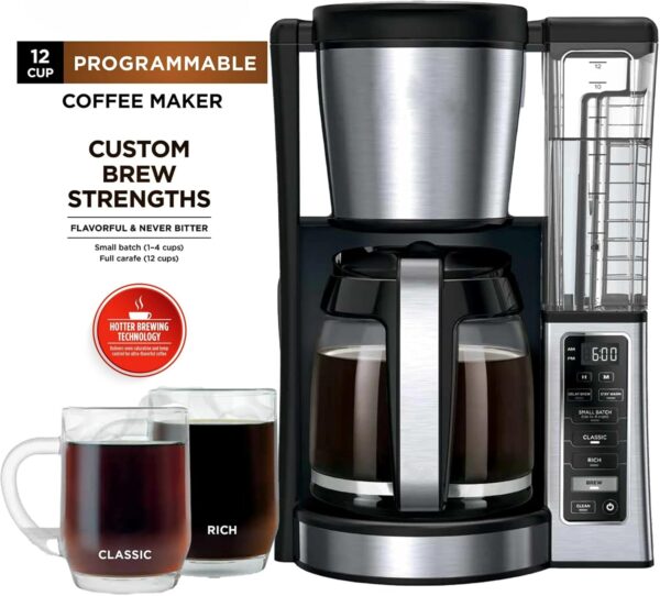 Niinja 12-Cup Programmable Coffee Maker, Glass Carafe with C...