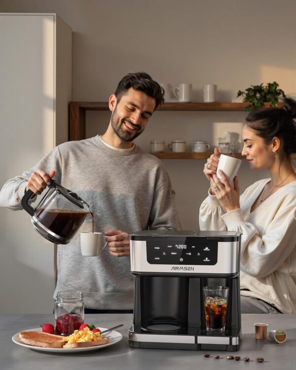 AIRMSEN 12-Cup Programmable Dual Coffee Maker – Single Serve...