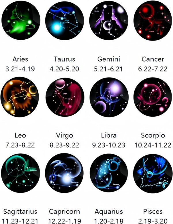 DEQIYIJI Zodiac Necklace Jewelry Birthday Gifts Astrology 12...